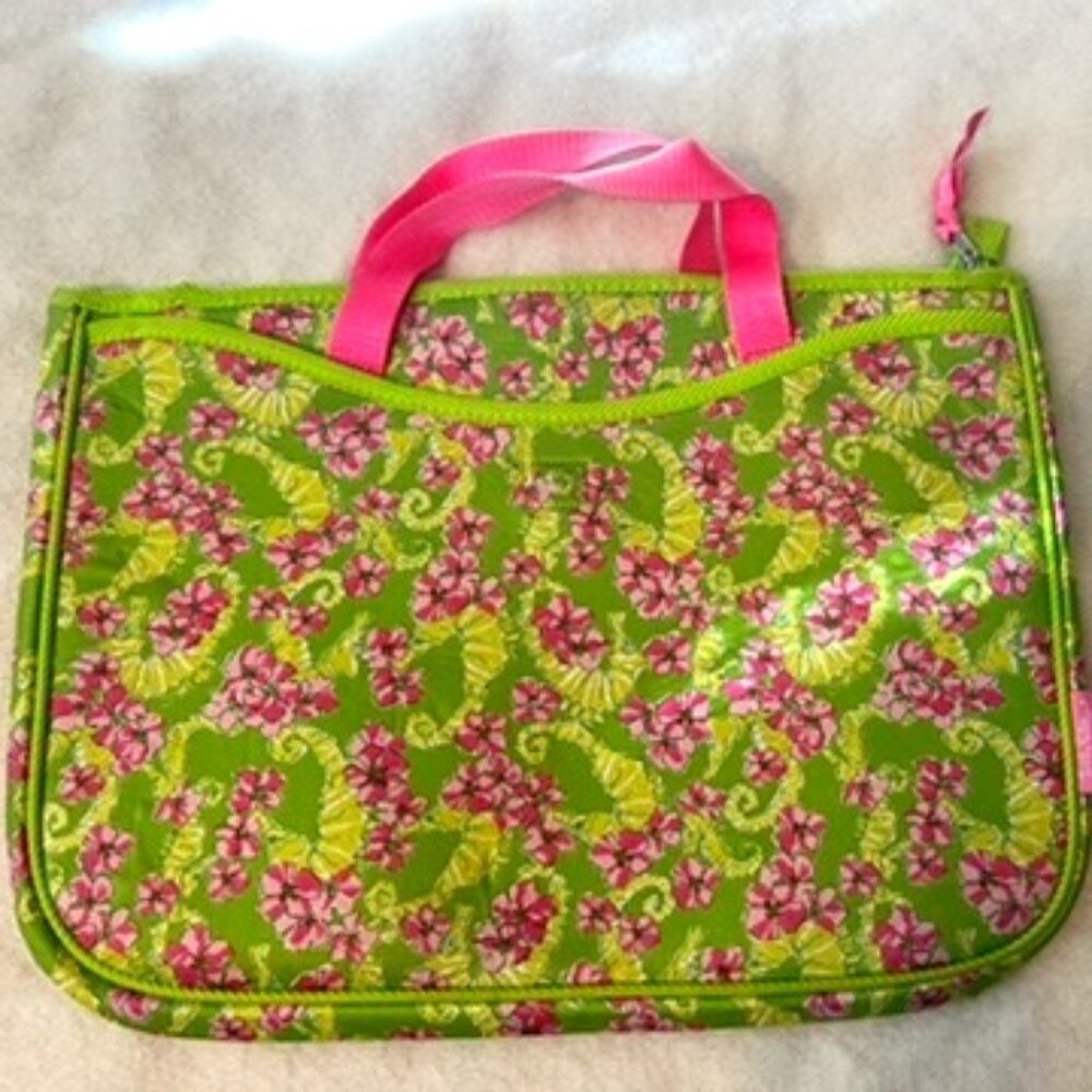 Lilly Pulitzer Floral Seahorse Padded Computer Laptop Bag